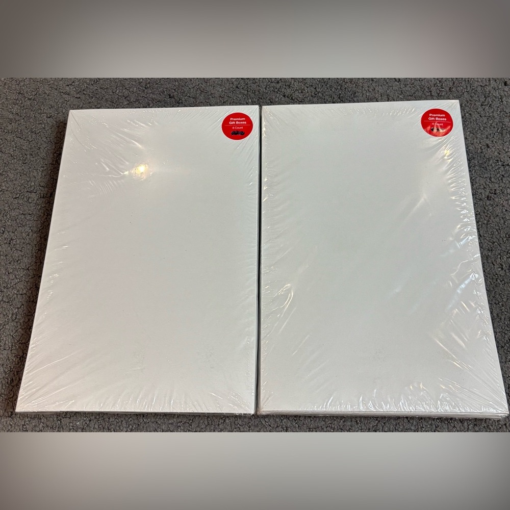Design Focus 6 Pack Premium White Holiday Gift Boxes 14.17” x 9.45” x 1.77” 2pks